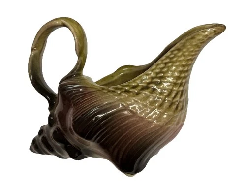 Hull Pottery Ebb Tide Vintage MCM Signed Ceramic Creamer Seashell Design MINT