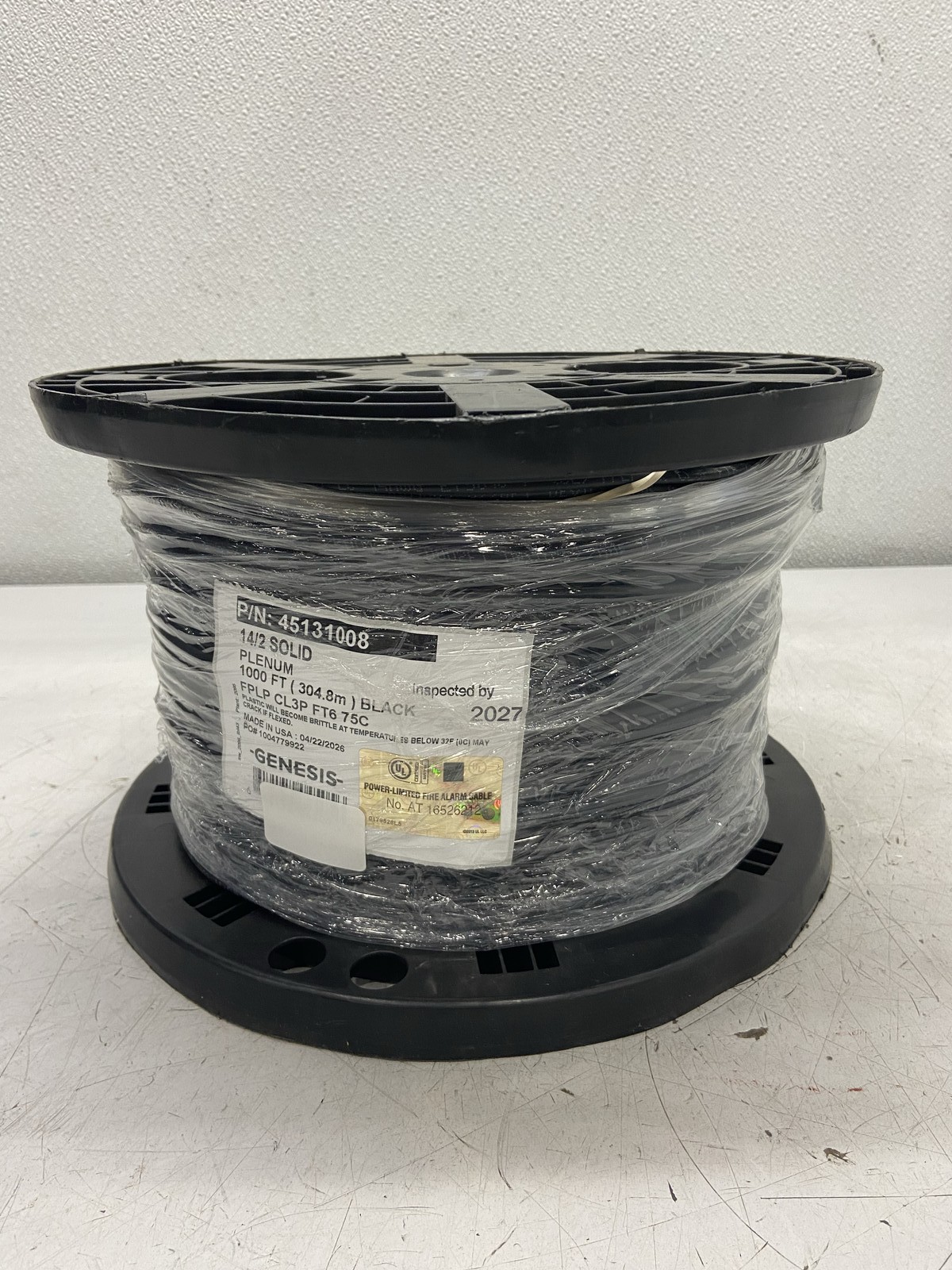Honeywell Genesis 14/2 Solid Unshielded Cable Black 1000' 45131008