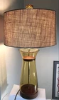 VINTAGE BLENKO GLASS LAMP & FINIAL LP-26 WITH LABEL  WAYNE HUSTED GOLD