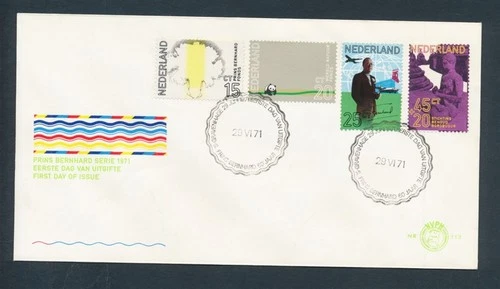 D487414 Netherlands FDC Prince Bernhard Series 1971 NVPH 113