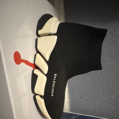 Balenciaga 3XL Sock Sneaker Black White Slip On Knit High Top Athletic Shoe