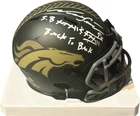 Denver Broncos Neil Smith Signed Salute To Service 4 Mini Helmet JSA Certified