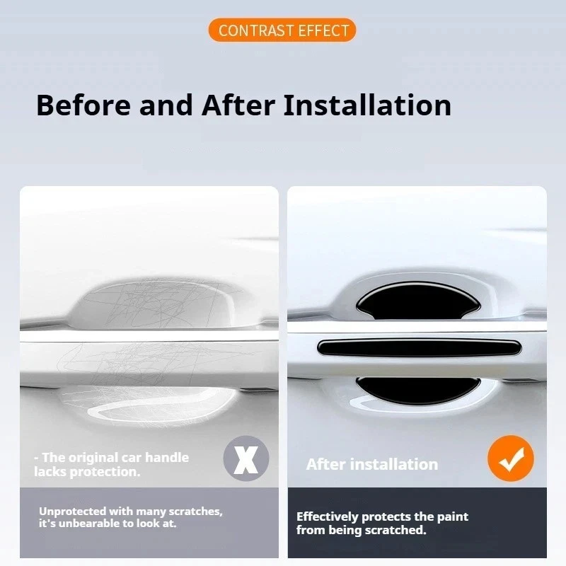 8 PIEZAS Adhesivo Protector Antiarañazos Cuenco Manija Puerta Coche Invisible Para Peugeot Foto 3 de 4