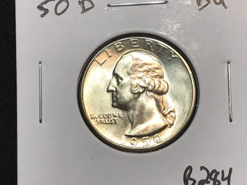 1950-D Washington Quarter - BU/Uncirculated 90% Silver 25C - B284