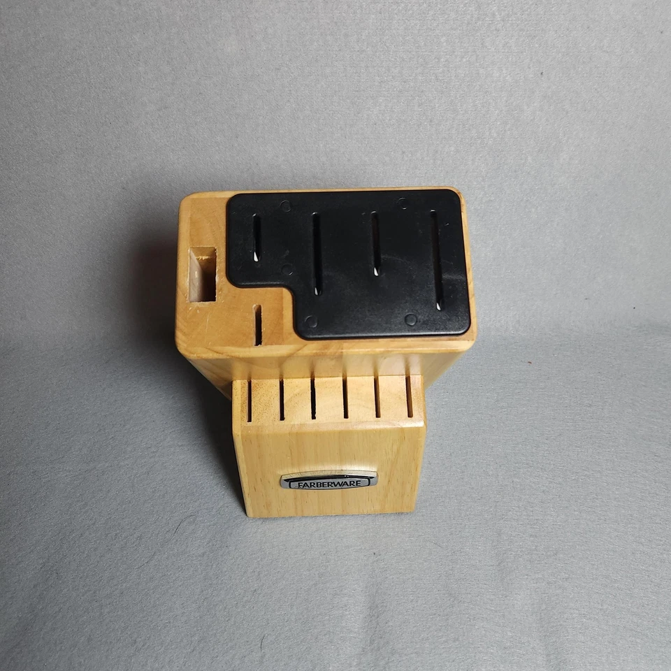 Bloque de cuchillos de encimera de madera Farberware incorporado 10 ranuras cocina Foto 2 de 4