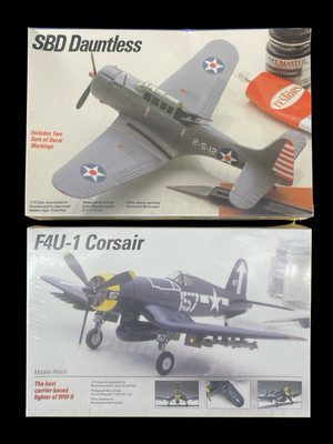 Lot of 2 Testors 1/72 Scale Model Kit SBD Dauntless 693 & F4U-1 Corsair NIB