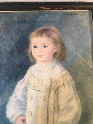 Framed Renoir Print 10 X 9 Of Girl In Night Gown With Blue Background 541 - Picture 5 of 11