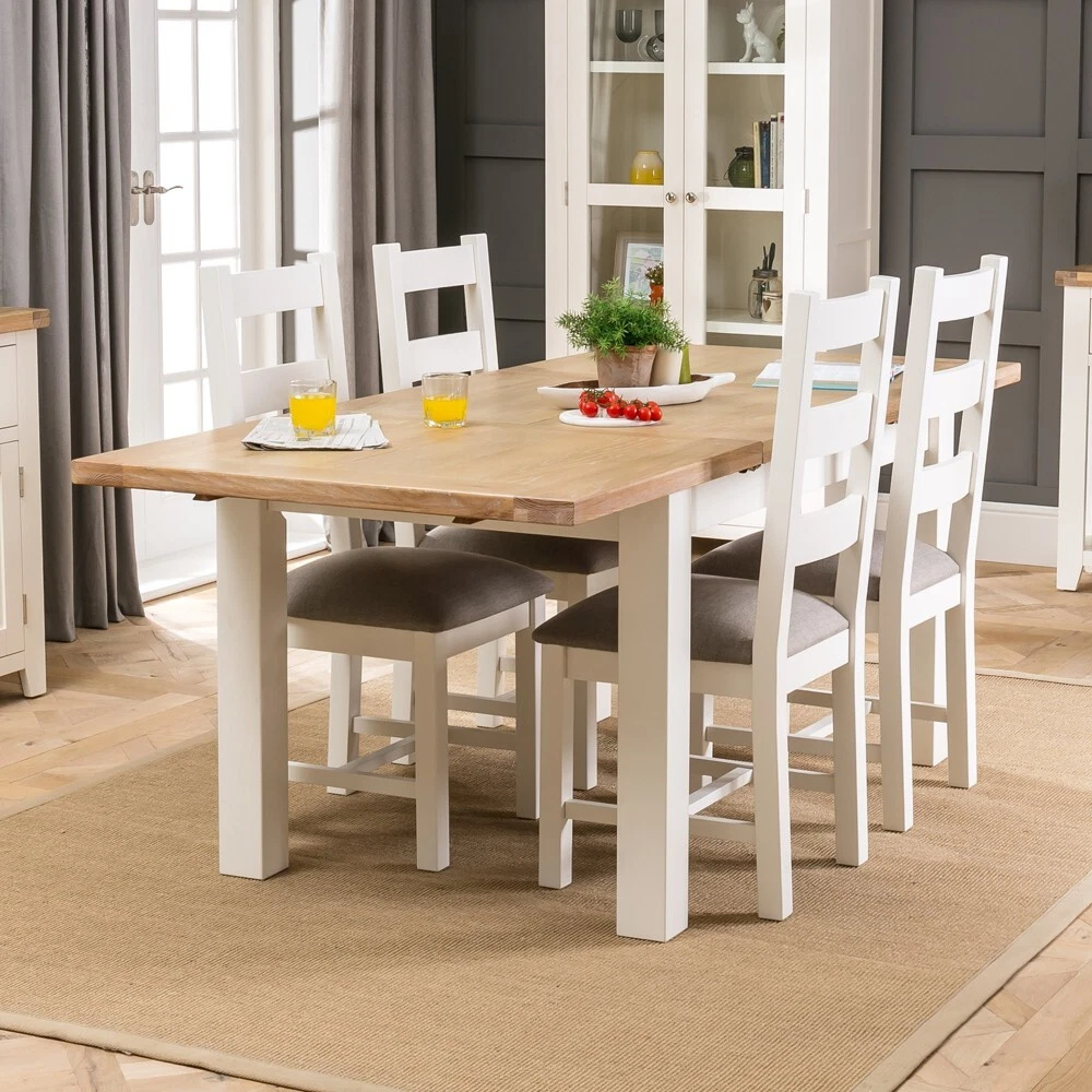 Cream painted oak dining on sale chairs