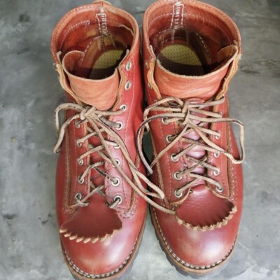90s 旧ロゴ Wesco Jobmaster 8inc Red wood Redwood w/Super Grip Half-Sole Green 