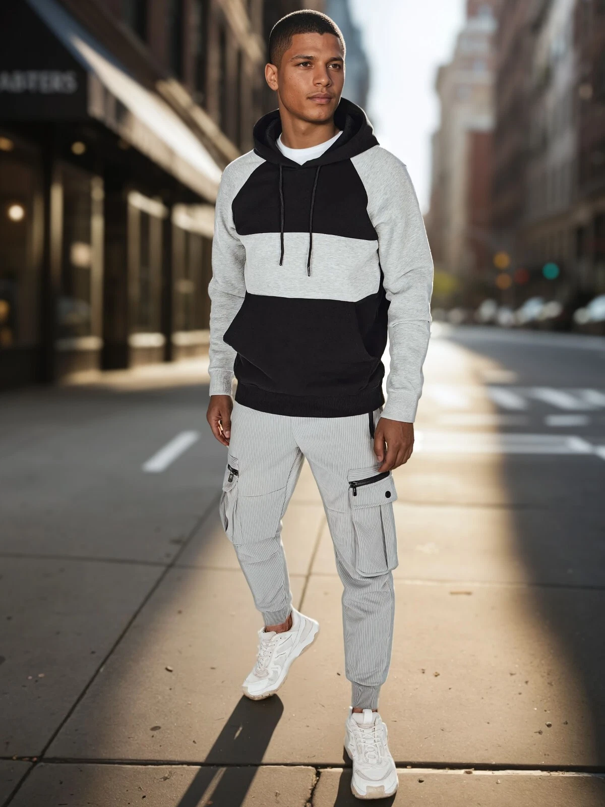 SACAI Felpa con cappuccio uomo pullover felpa con cappuccio a righe DSTREET M 2XL