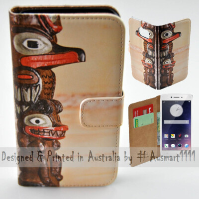 For OPPO Series - Totem Pole Theme Print Wallet Mobile Phone Case Cover