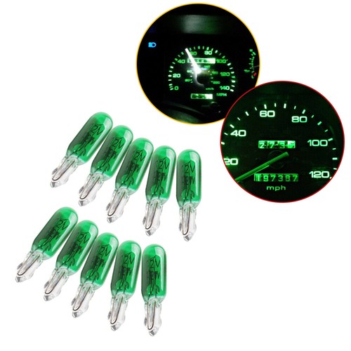 10pcs Green T5 W2W Car Dashboard Light Panel Gauge Halogen Instrument Lamp Bulbs - Picture 6 of 12