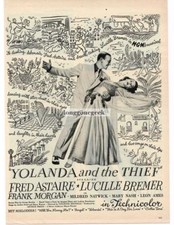 1945 Movie Yolanda and the Thief Fred Astaire Lucille Bremer Vintage Print Ad 