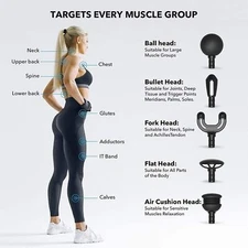 Bob and Brad Massage Gun Attachments Spiral Heads For Q2 C2 T2 X6 D6 Pain Relief