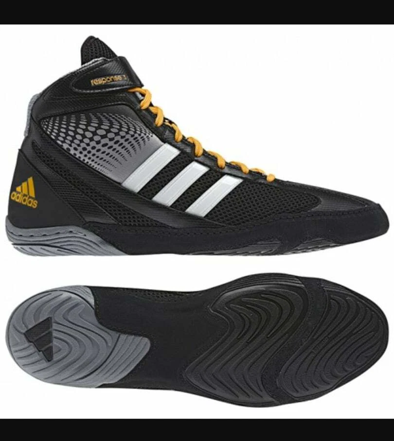 sigaar Schouderophalend Onbelangrijk Adidas Response 3.1 Wrestling Shoe - Black/Grey/Solar Gold | eBay