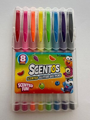 Scentos scented glitter gel pens | 8 pack | Scented fun | Age 3+