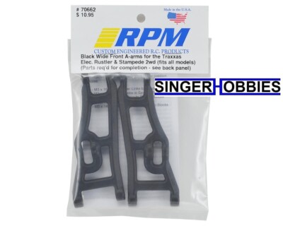 RPM RPM70662 Stampede/Rustler Wide Front A-Arms (2) (Black) NEW IN PACKAGE HH