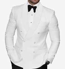 Men Suit Double Breasted Man Blazer Regular Fit Coat Tuxedos Groom Wedding Prom