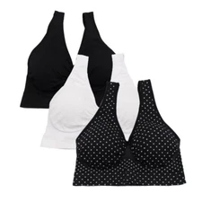 Rhonda Shear Seamless Jacquard Ahh Bra Removable Pads Dot - Set of 3