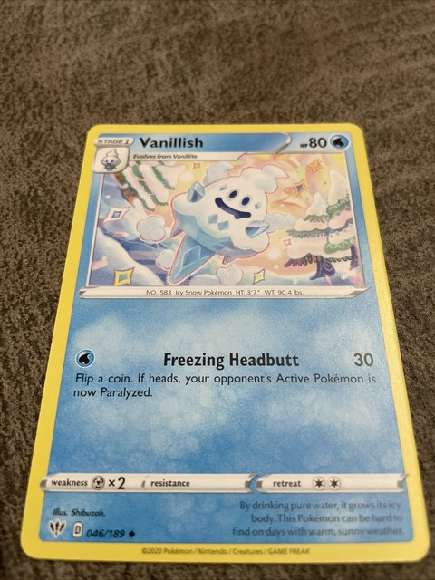 Carta Individual Pokémon Vanillite 045/189 - Expansión Darkness Ablaze, Coleccionable TCG