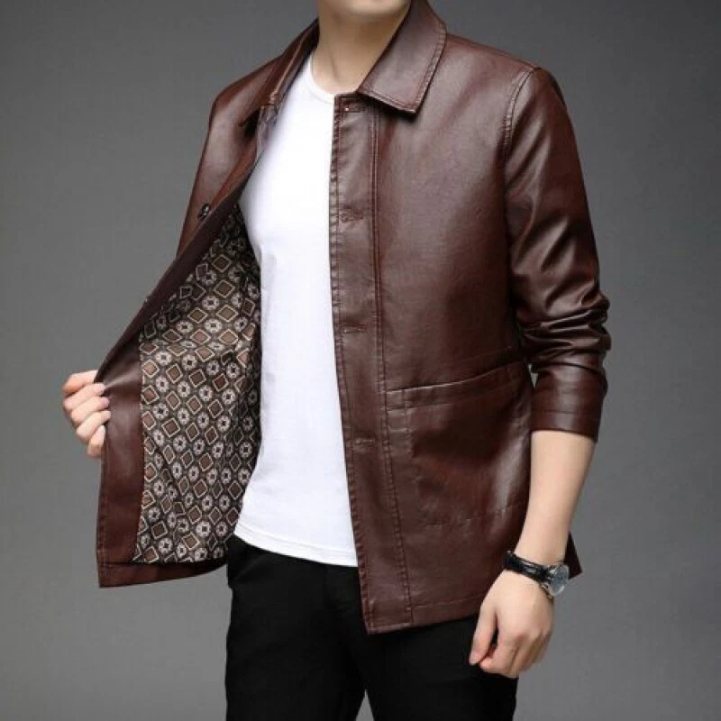 Best faux leather jacket mens sale