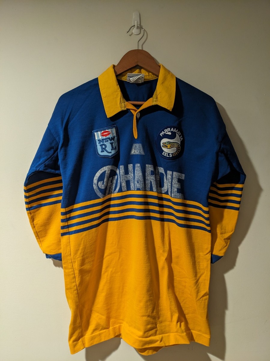 ラグビー パラマタ・イールズ ユニフォーム Vintage 90s Parramatta Eels Rugby Team Long-sleeve Medium