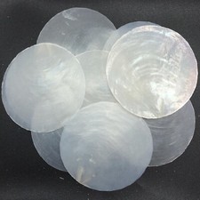 10 PC Round Natural Capiz Sea Shells, 3 Inch