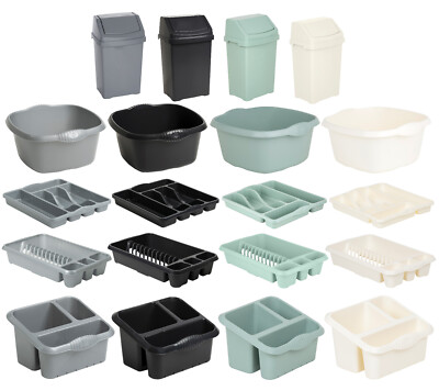 [5er Set] Kompakte Größe 8L Mülleimer + 32 cm quadratische Schüssel + Geschirrspüle + Spüle ordentlich