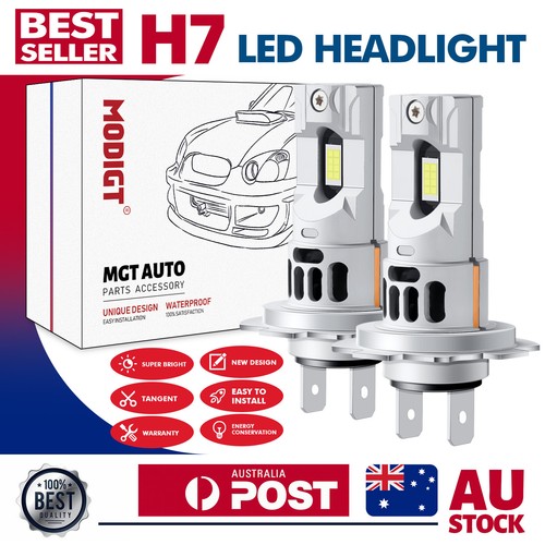 2Pc Led Low Lo Beam Light Bulb Canbus White 8000lm 25W H7 Headlight Fog