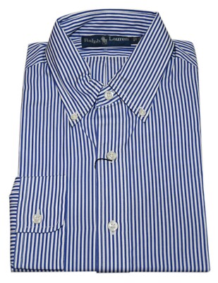 $145 Polo Ralph Lauren Men Button Down Collar Dress Shirt Stripe