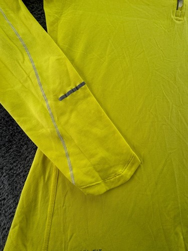 Nike Dri-fit Yellow 1/4 Zip Pullover Medium Lightweight Active Adult Workout - Picture 9 of 12