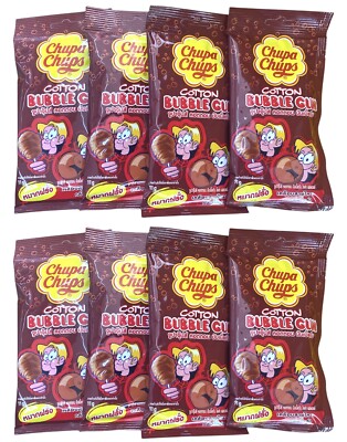 8 x Chupa Chups Cotton Bubble Gum 11g Refreshing Cola Flavor Kids Chewy Candy