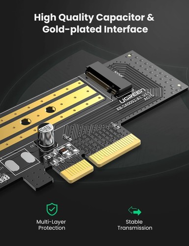 Ugreen PCIe to M.2 Adapter Card NVMe M.2 PCI Express 32Gbps M+B M-Key Expansion - Picture 8 of 11
