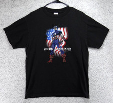 VTG 2001 Marvel Captain America "Pure American" USA Flag Black T Shirt Men's M