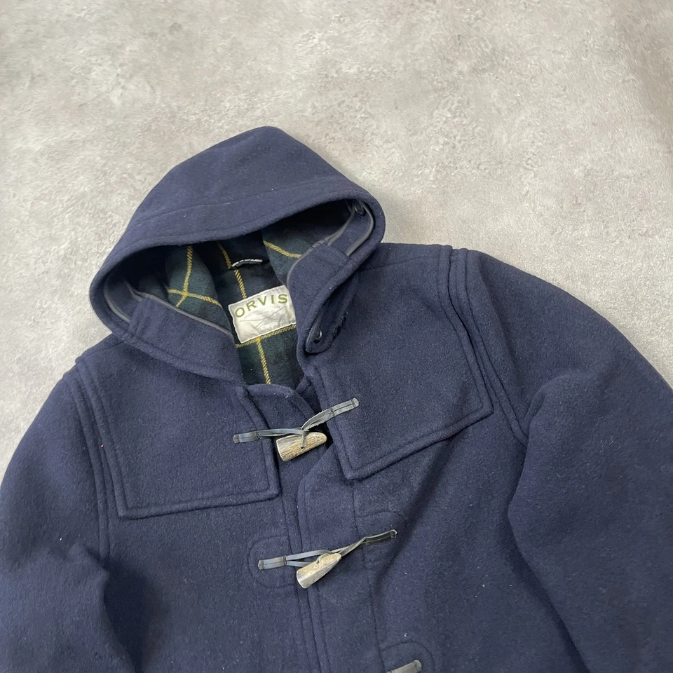 Abrigo de lona Orvis para hombre chaqueta británica a cuadros grande, azul ma... - Imagen 3 de 4