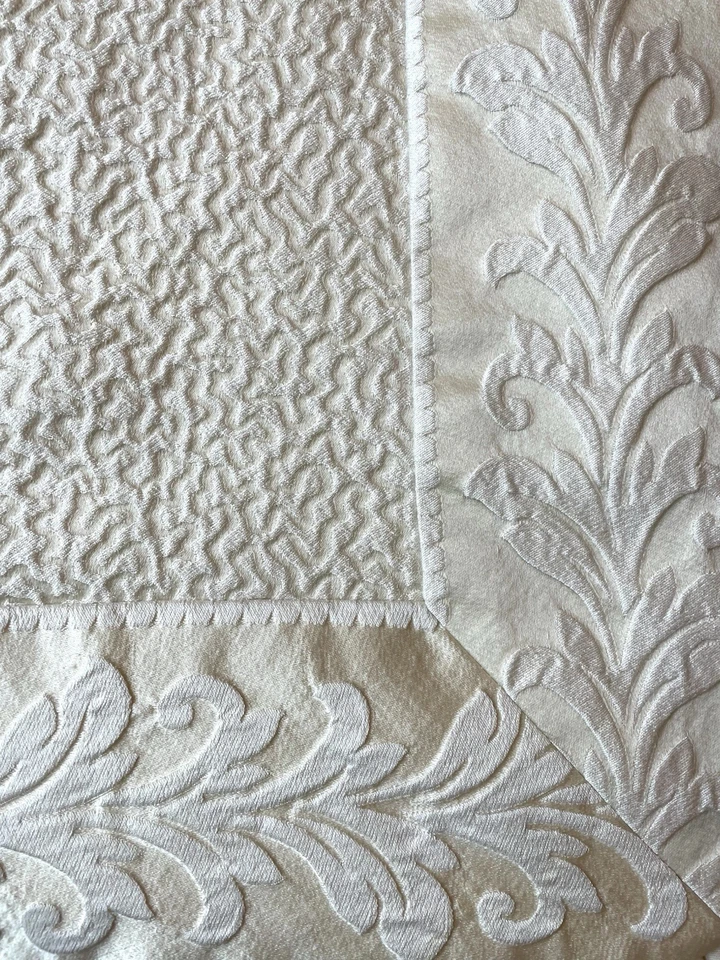 J. QUEEN NEW YORK Marquis Ivory Euro Shams~Sculpted Damask~Folded Flange~28x28 - Image 2 of 4