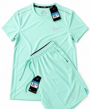 Nike Miller Dri-FIT Herren Set 2-teilig T-Shirt & Shorts grün M Sport/Freizeit 