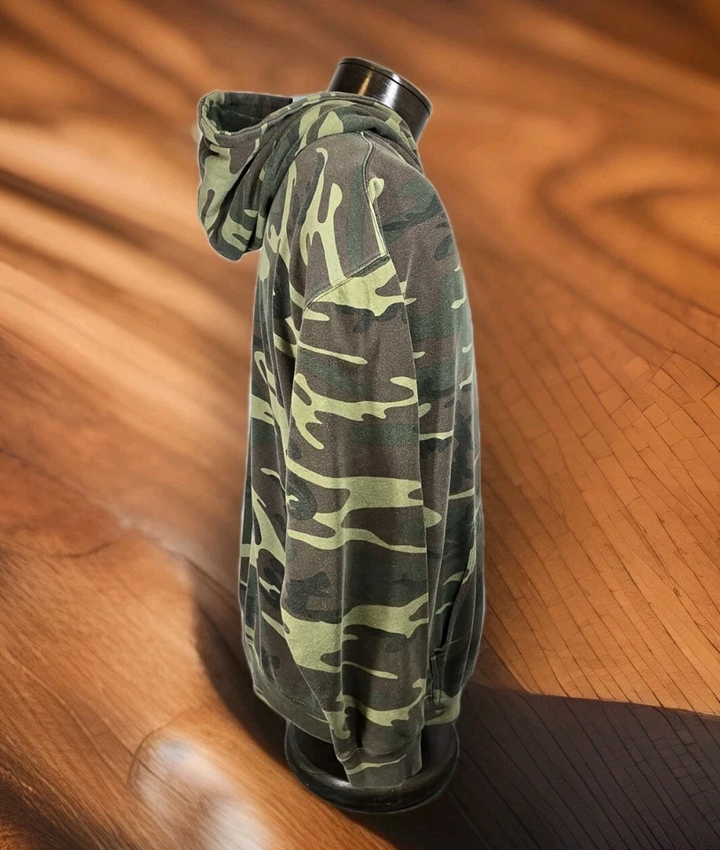 Code V 迷彩连帽衫男式 XL 绿色套衫口袋长袖缺失抽绳 — 第 3/4 张图片