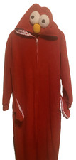 Traje Disfraz Elmo Union Mono de felpa con capucha Estampado de corazón rojo Talla Mediana