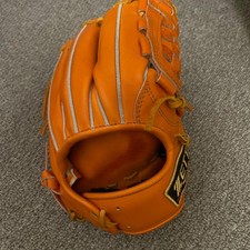 ZETT Prostatus Rigid Leather Baseball Gloves Orange Used