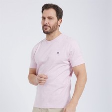 Image of Crew Clothing T-Shirt Mens 2XL Pink Lady Marl Crew Neck Cotton Casual