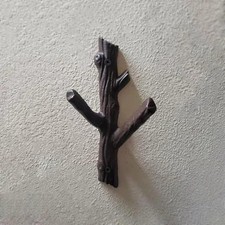 Gancio da parete in ghisa a forma di ramo d'albero, attaccapanni