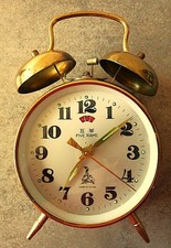Glockenwecker FIVE RAMS Reisewecker vintage retro 70er sammlen alt rar TOP!