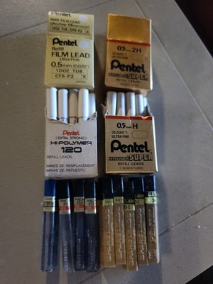 Lot Pentel Mechanical Pencil Film Lead Hi Polymer Ultra Fine Vintage