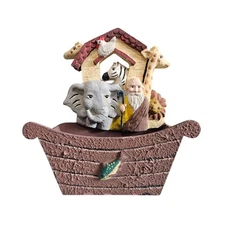 Wall Hanging Noah’s Ark Display Basket Baby Nursery Decor Vintage 
