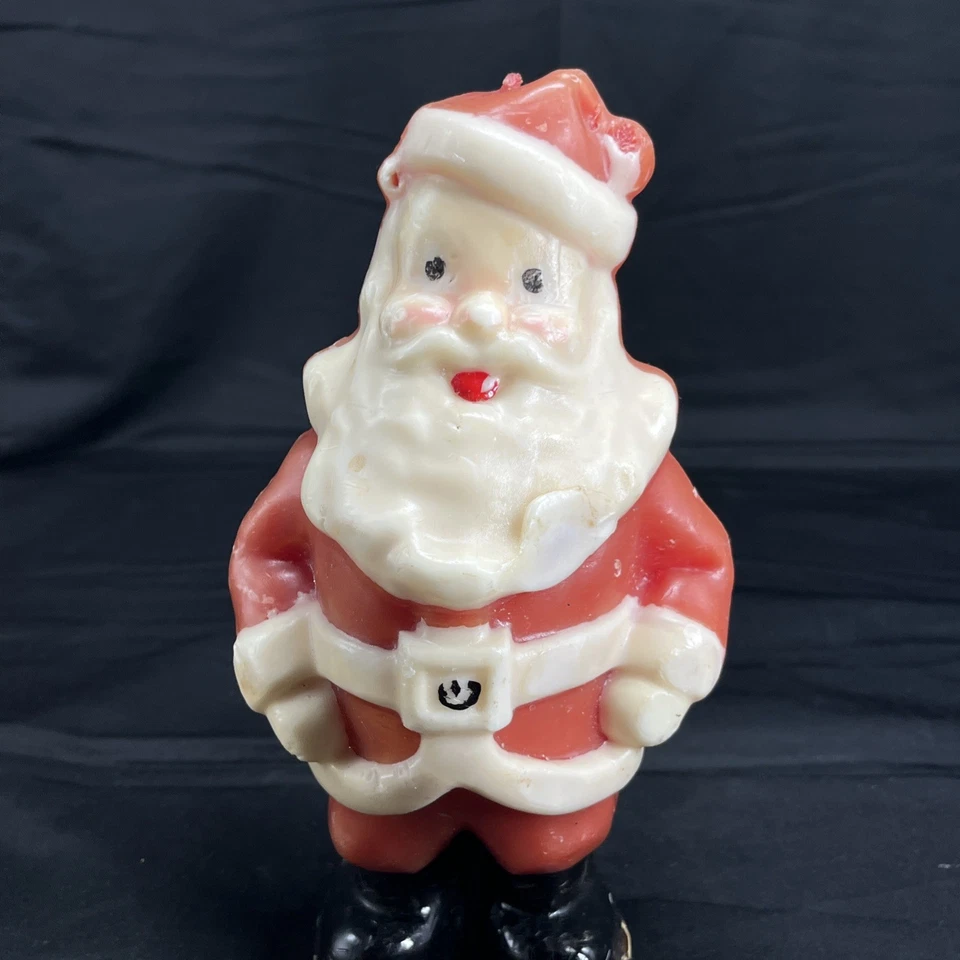 Juego de 7 velas navideñas vintage sumergidas a mano ciervo papá Noel novedad Foto 4 de 4