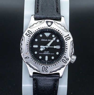 Seiko Alba Rare Aqua Gear V785-0010 32mm Vintage JDM Import Dive