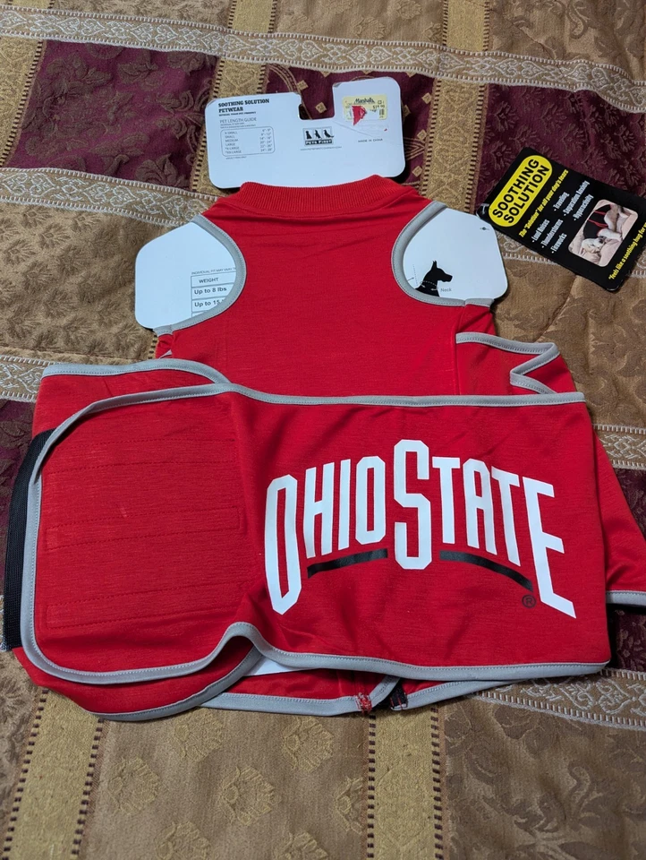 Ohio State Anxiety Shirt Calming Soothing Solution Vest for Dogs Large. - Image 2 of 4