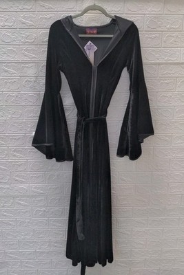 New Opal Moon Priestess Cloak Magic Eyelet Black Velvet Size S