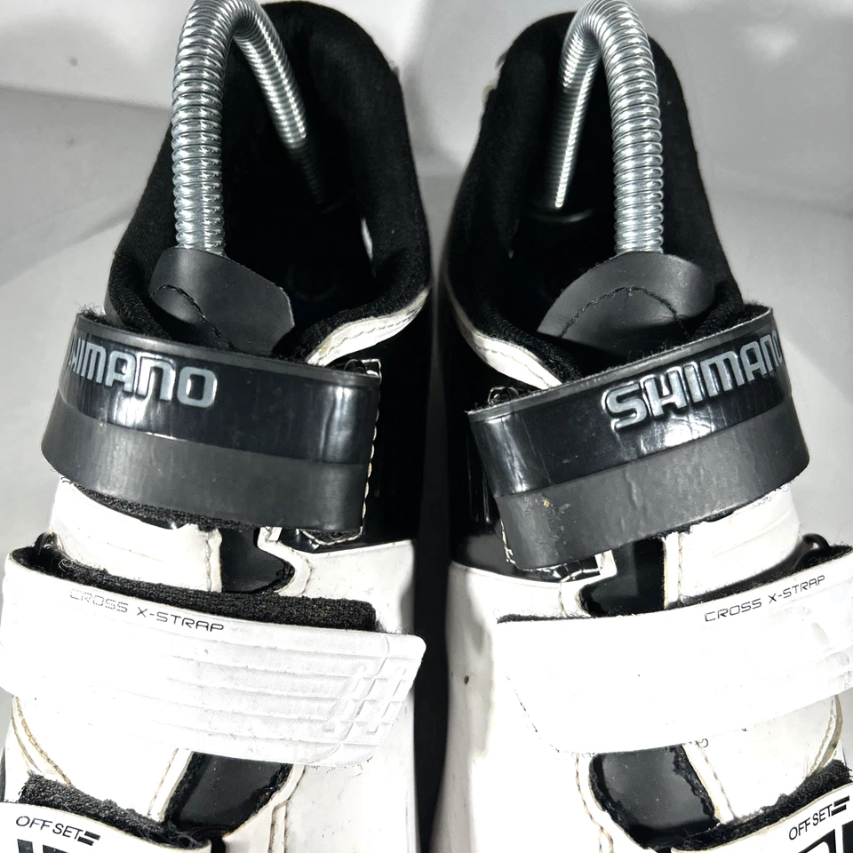 Велосипедные туфли Shimano мужские размер 8,3 ЕС 42 с шипами горный велосипед белые черные - Изображение 3 из 4